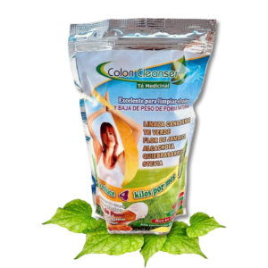 Suplemento de té de hierbas limpiador de colon - Chupa Panza Baja 4 kl en un mes, Fibra Natural y Mezcla Botánica con Linaza, Té Verde e Hibisco - 15.87 oz (30 porciones).