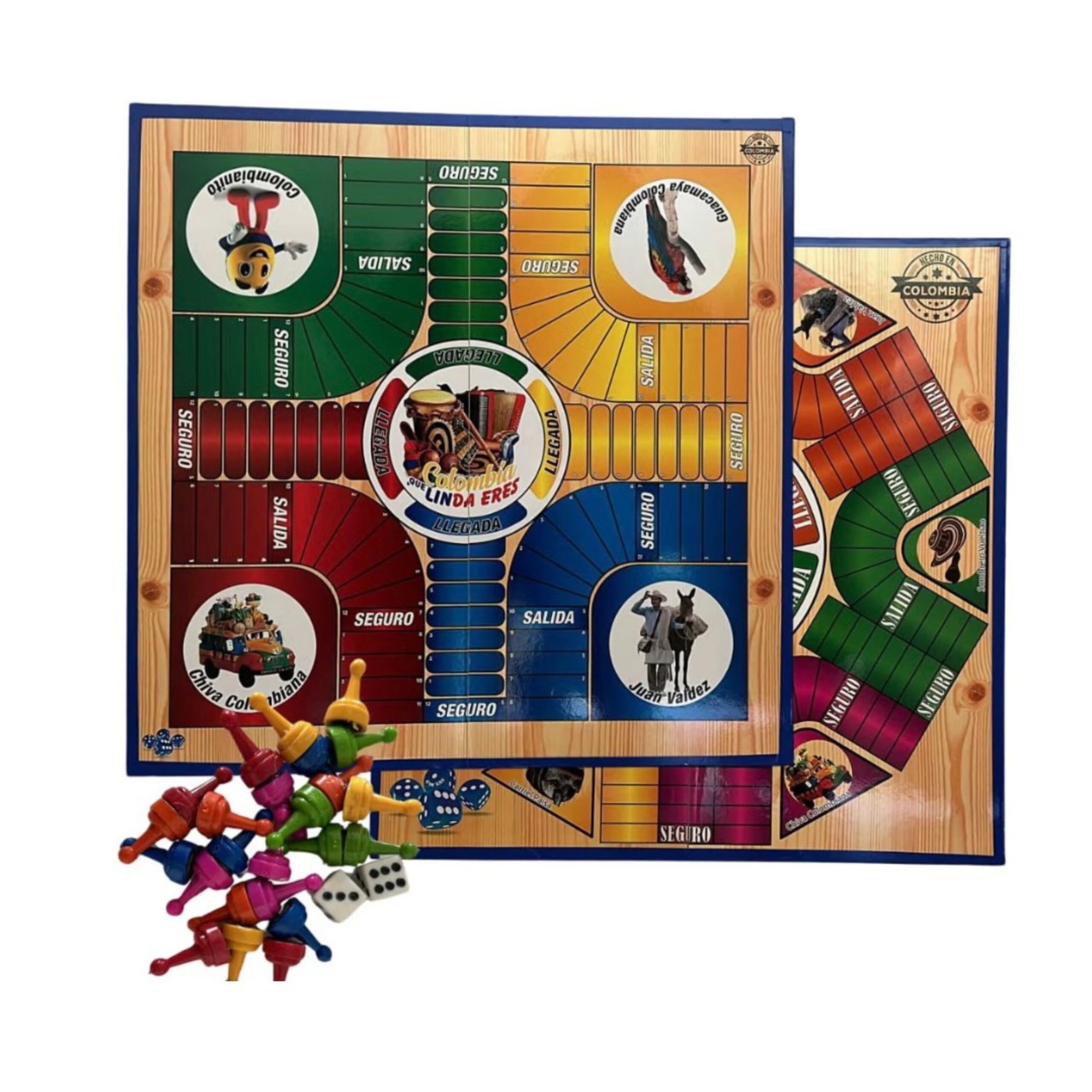 PARQUES MAGNETICO Colombiano-19.7 x 19.7 in-Plegable- Doble Cara - de 4 y 6 jugadores - Juego de mesa Parques Colombianos, Parchís, Ludo - Colombia - Juego para adultos