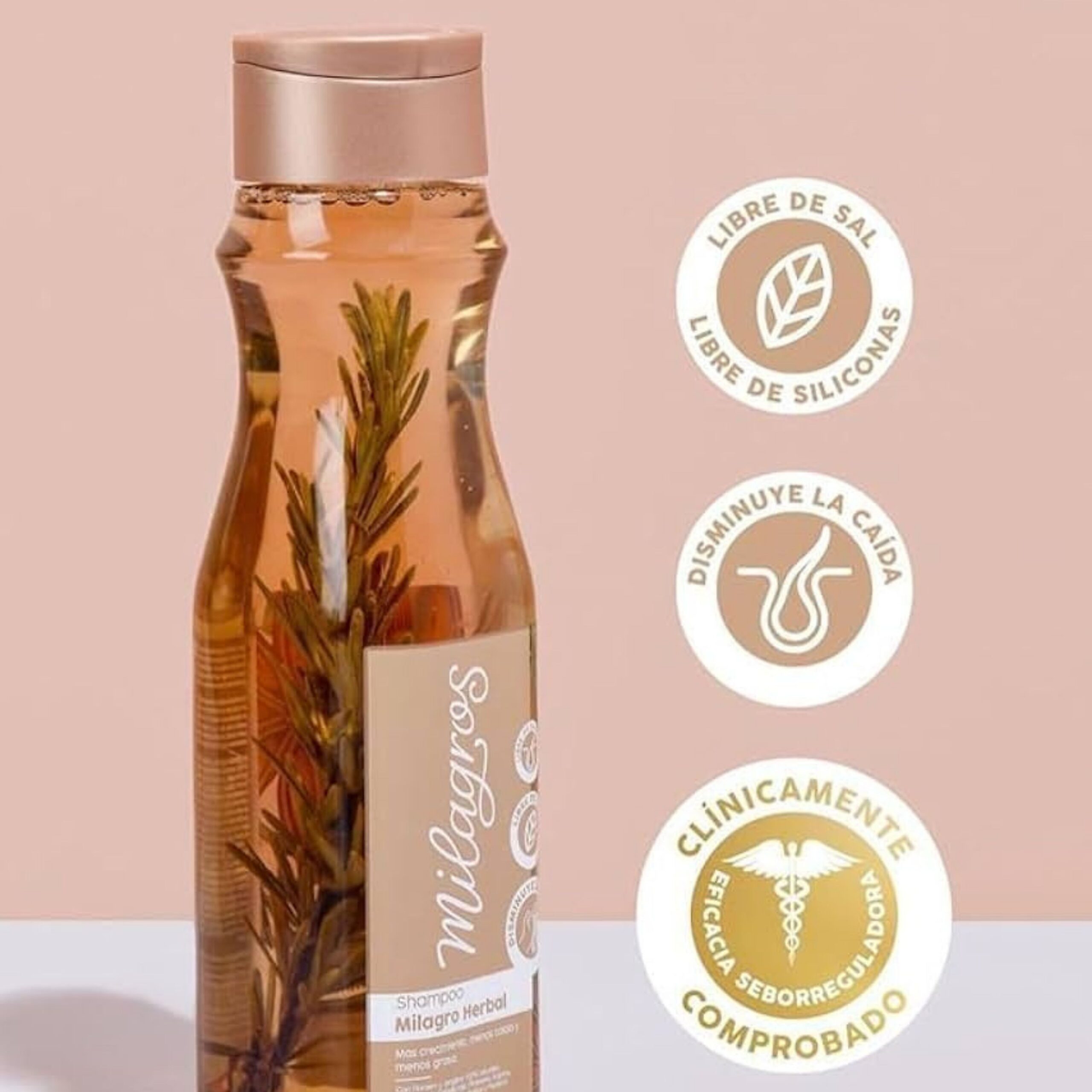 Milagros Champú y Acondicionador Herbal - Romero, Jengibre y Arroz 100% natural | Combate la caída del cabello y promueve su crecimiento. - Imagen 2