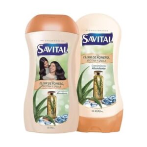 Set de champú y acondicionador Savital - Fórmula inspirada en romero - Cuidado diario del cabello - 17.2 fl oz y 16.6 fl oz (17.3 oz - 16.6 oz)