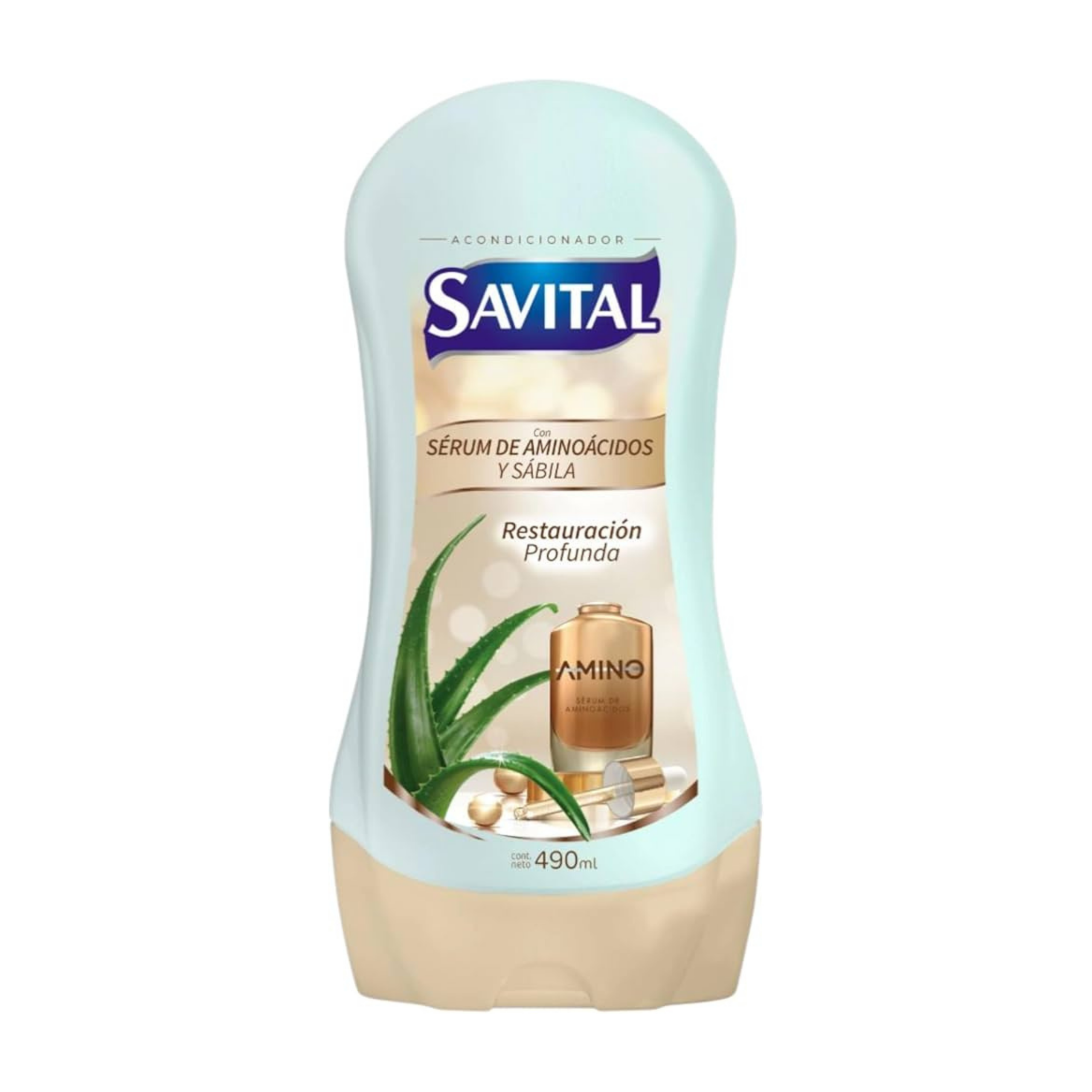 Savital Champú (17.2 fl oz) y acondicionador (16.6 fl oz) Set con suero de aminoácidos y aloe - Dúo diario de cuidado del cabello para cabello suave, liso y brillante - Imagen 2